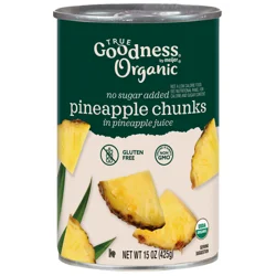 True Goodness Organic Pineapple Chunks 15 Oz