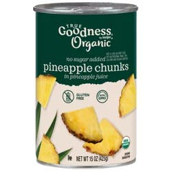 True Goodness Organic Pineapple Chunks 15 Oz
