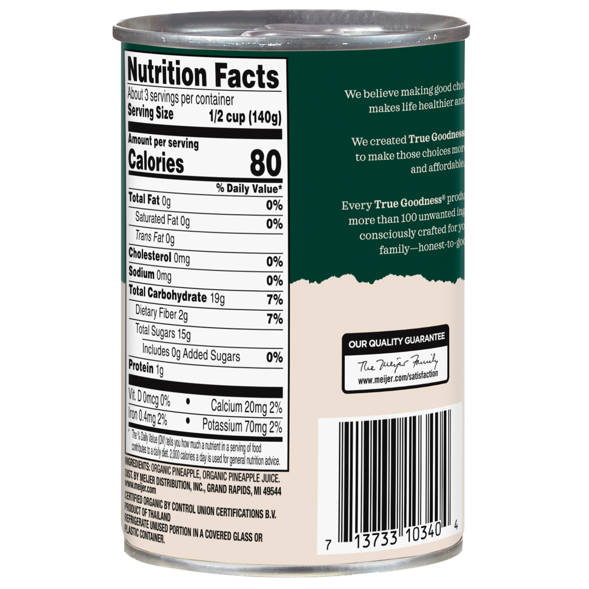 slide 2 of 2, True Goodness Organic Pineapple Sliced 15 Oz, 15 oz