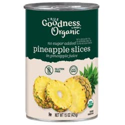 True Goodness Organic Pineapple Sliced 15 Oz