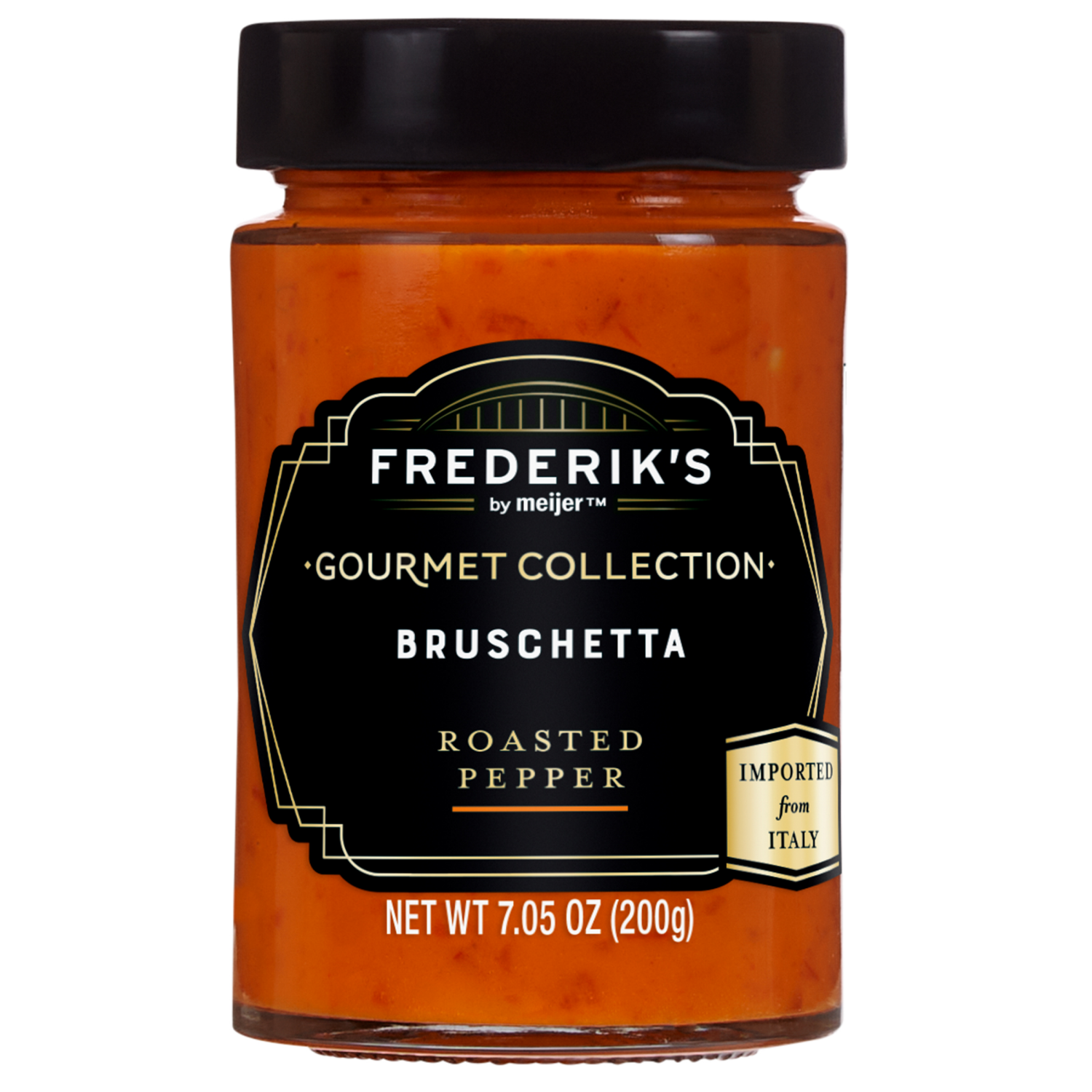 slide 1 of 3, FREDERIKS BY MEIJER Elevated PremiumRoasted Peppers Bruschetta 7.05 oz, 7.05 oz