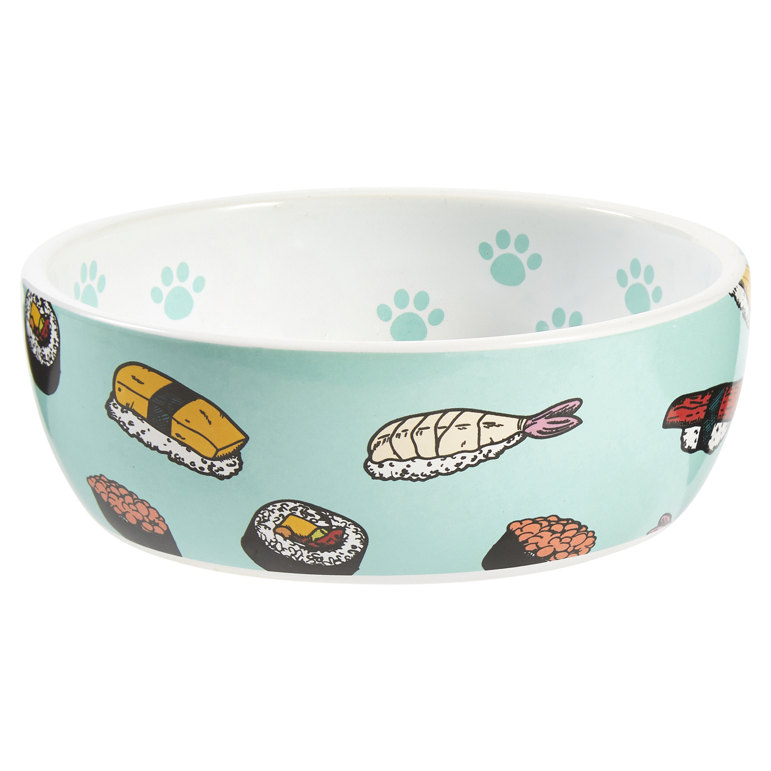 slide 1 of 5, Meijer Cat Stoneware Bowl, Sushi Design, 5 In, 1 ct