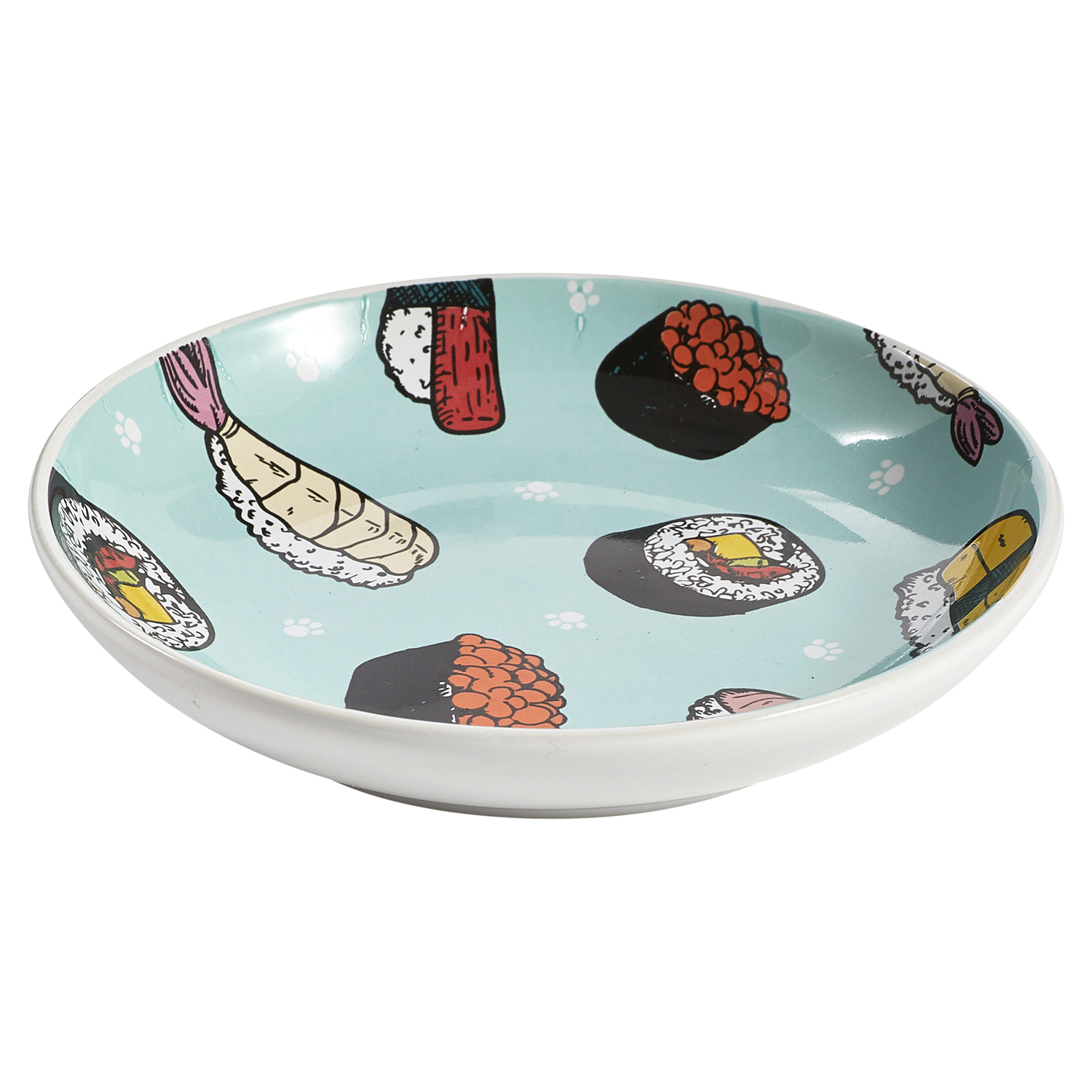slide 2 of 5, Meijer Cat Stoneware Saucer Sushi Print, 5 In, 1 ct