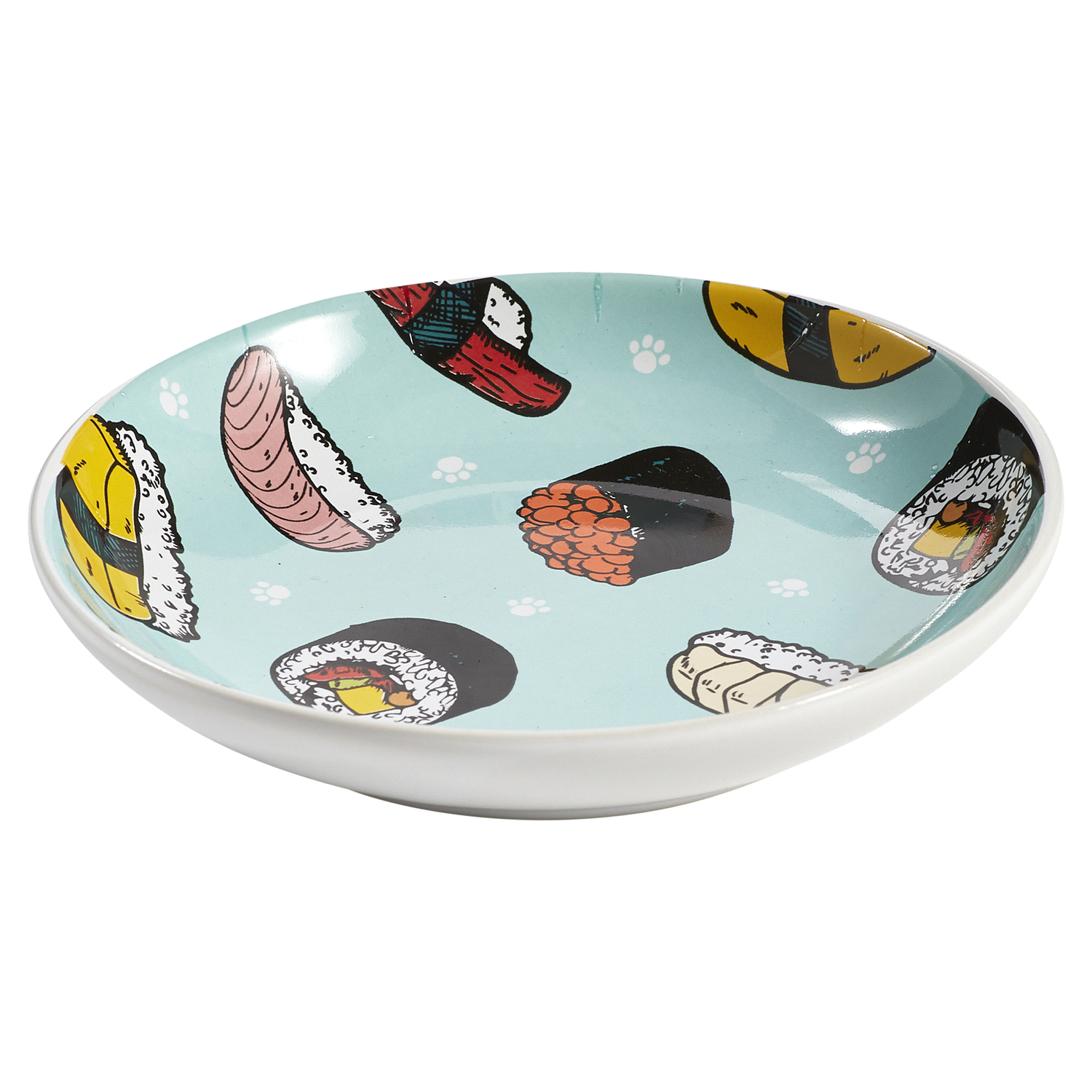 slide 3 of 5, Meijer Cat Stoneware Saucer Sushi Print, 5 In, 1 ct