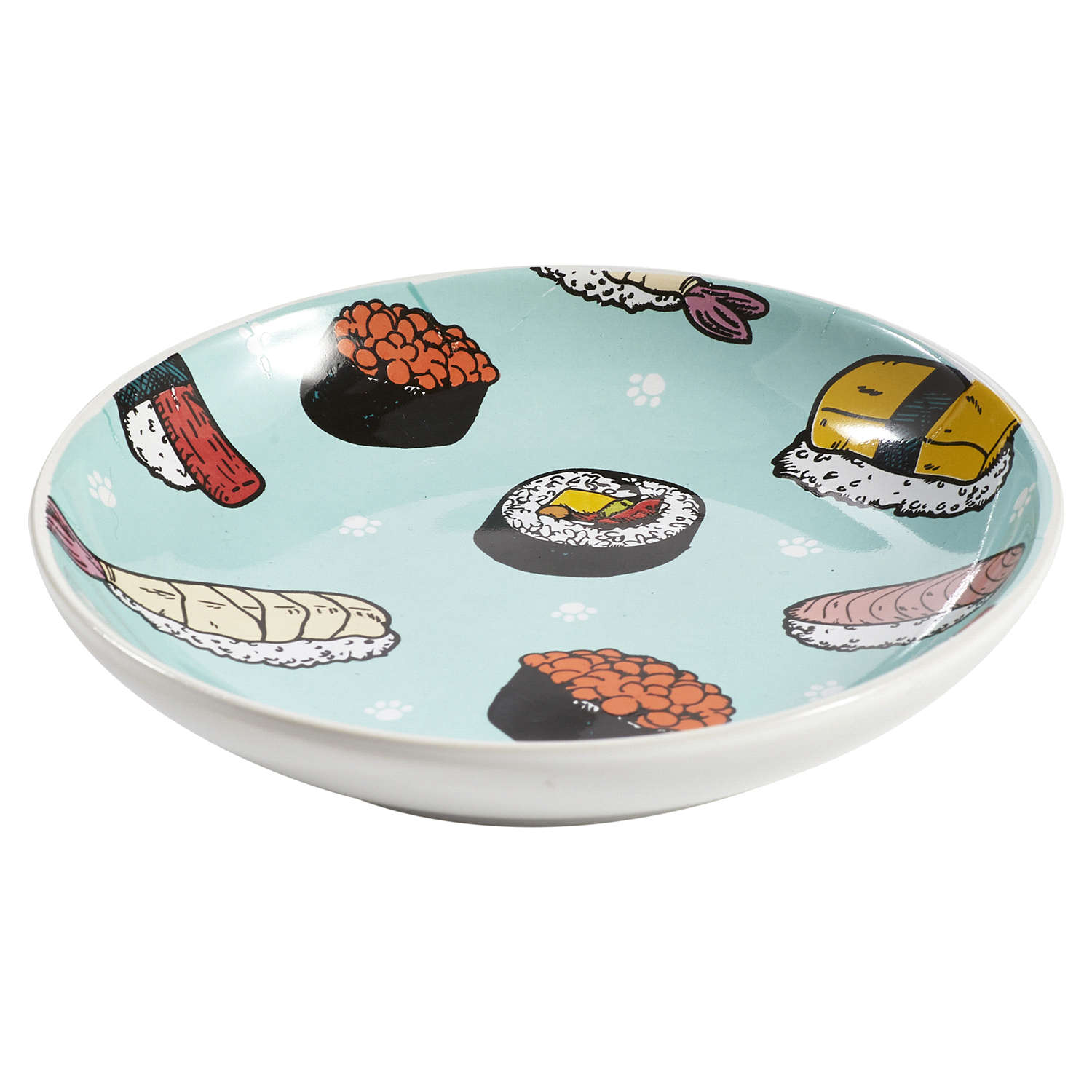 slide 4 of 5, Meijer Cat Stoneware Saucer Sushi Print, 5 In, 1 ct