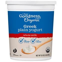 True Goodness Organic Whole Milk Plain Greek Yogurt