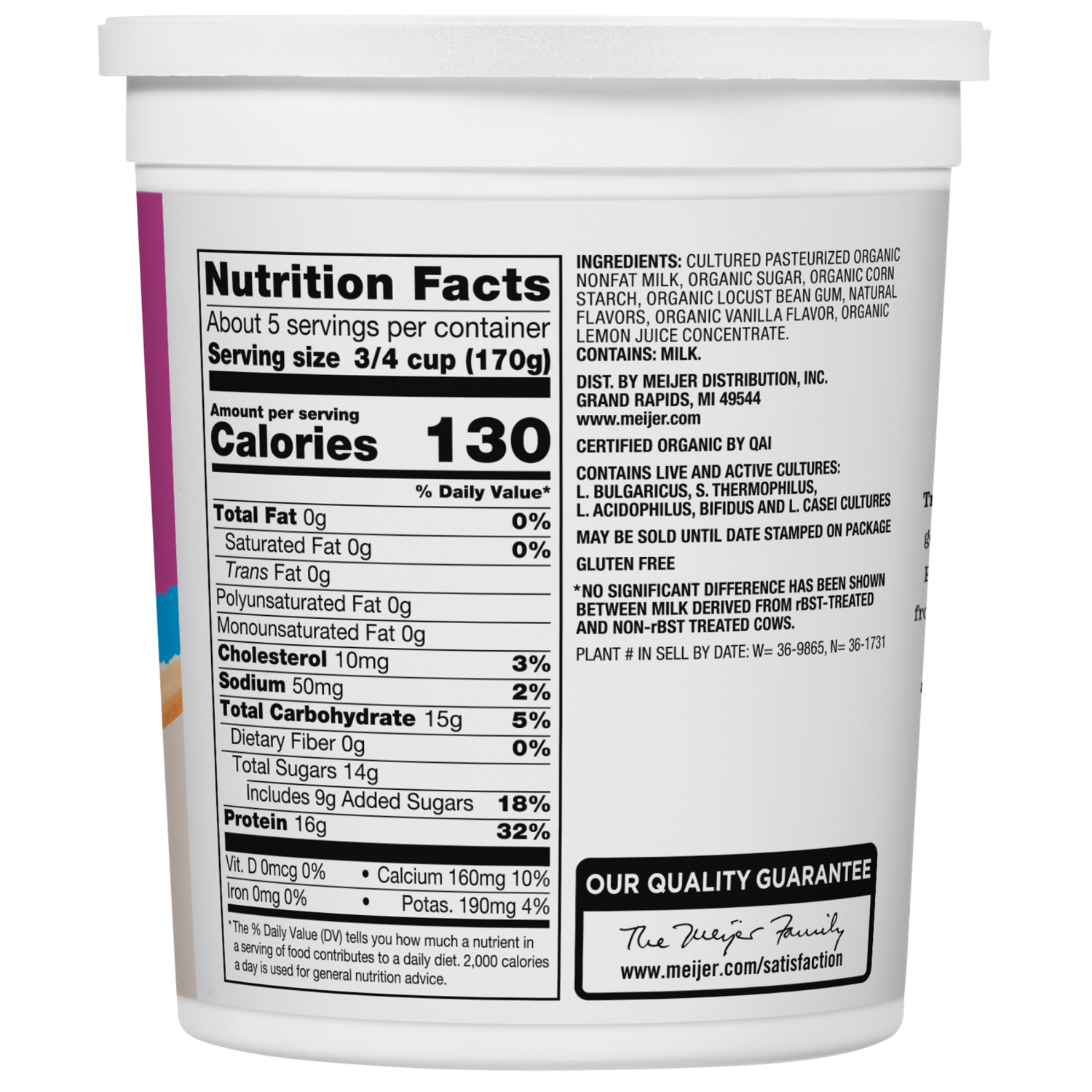 slide 3 of 3, True Goodness Organic Vanilla Non-Fat Yogurt, 32 oz