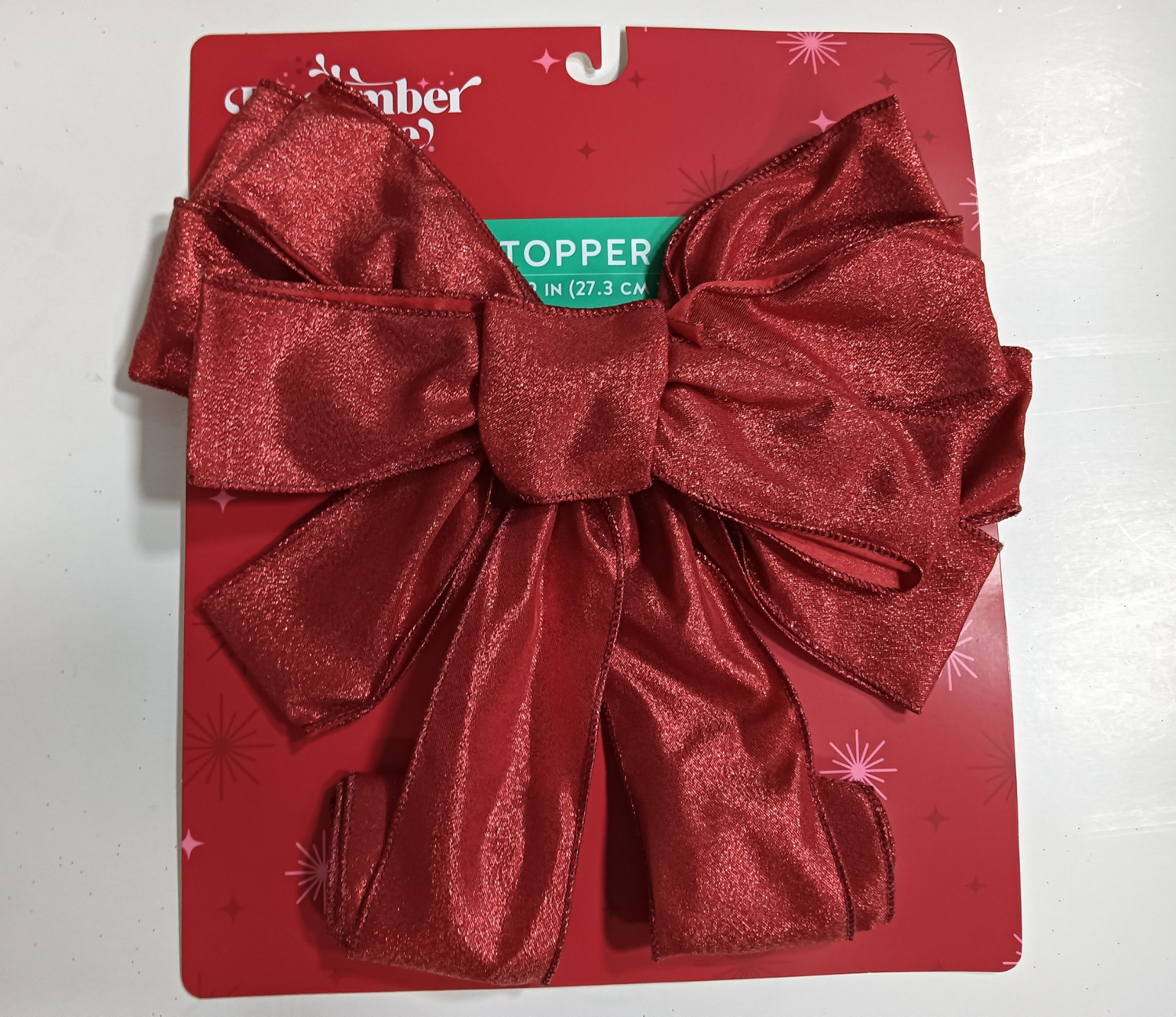 slide 3 of 3, December Home Tree Topper Bow, 10.75x29, Assortment, 11 x 28 