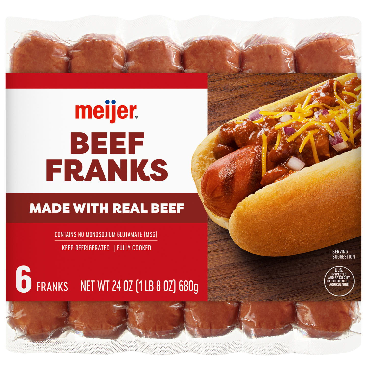 slide 1 of 2, FRESH FROM MEIJER Meijer 1/4 LB Beef Franks 24 oz., 24 oz