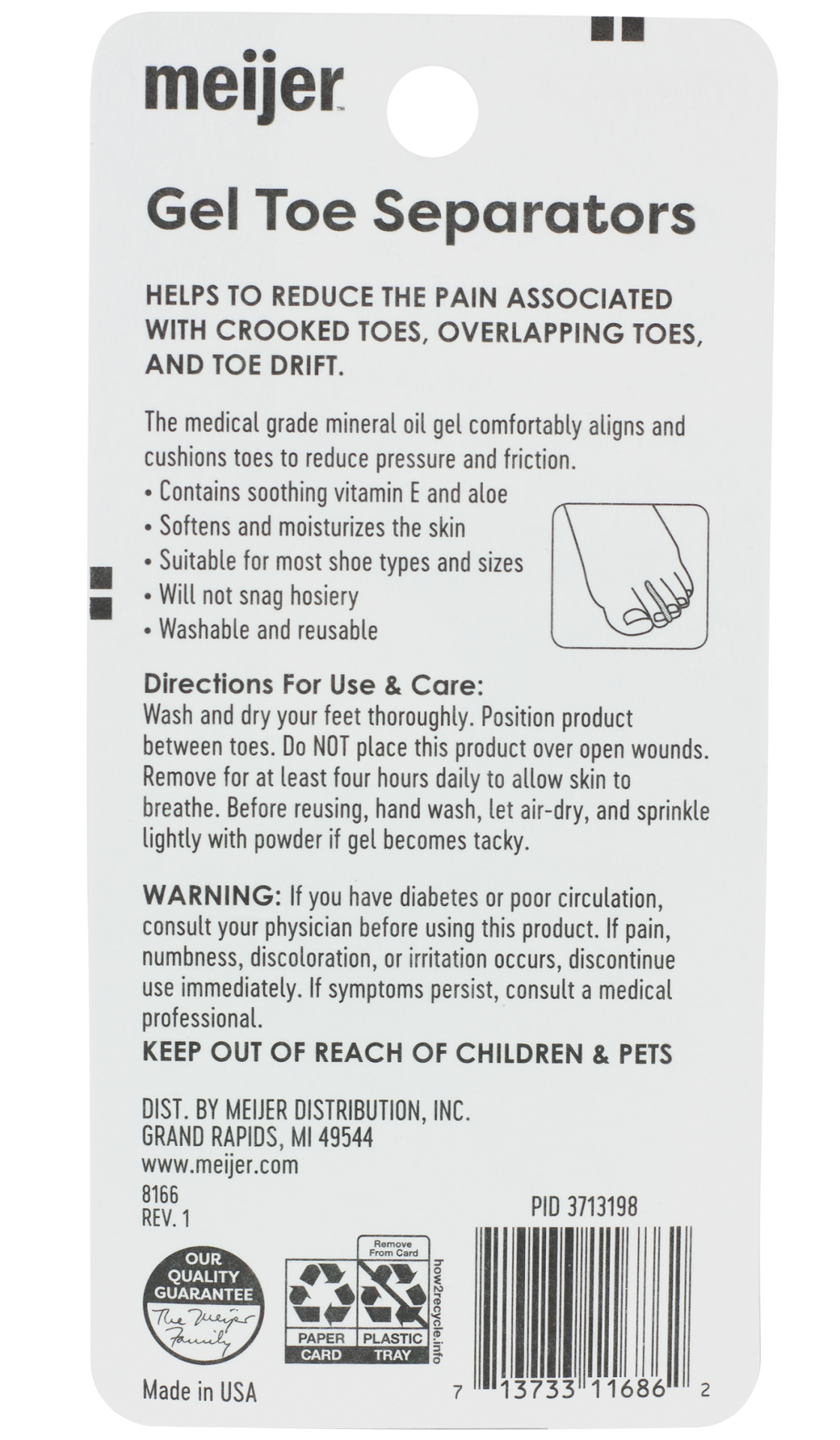 slide 2 of 2, Meijer Gel Toe Separators, 2 ct