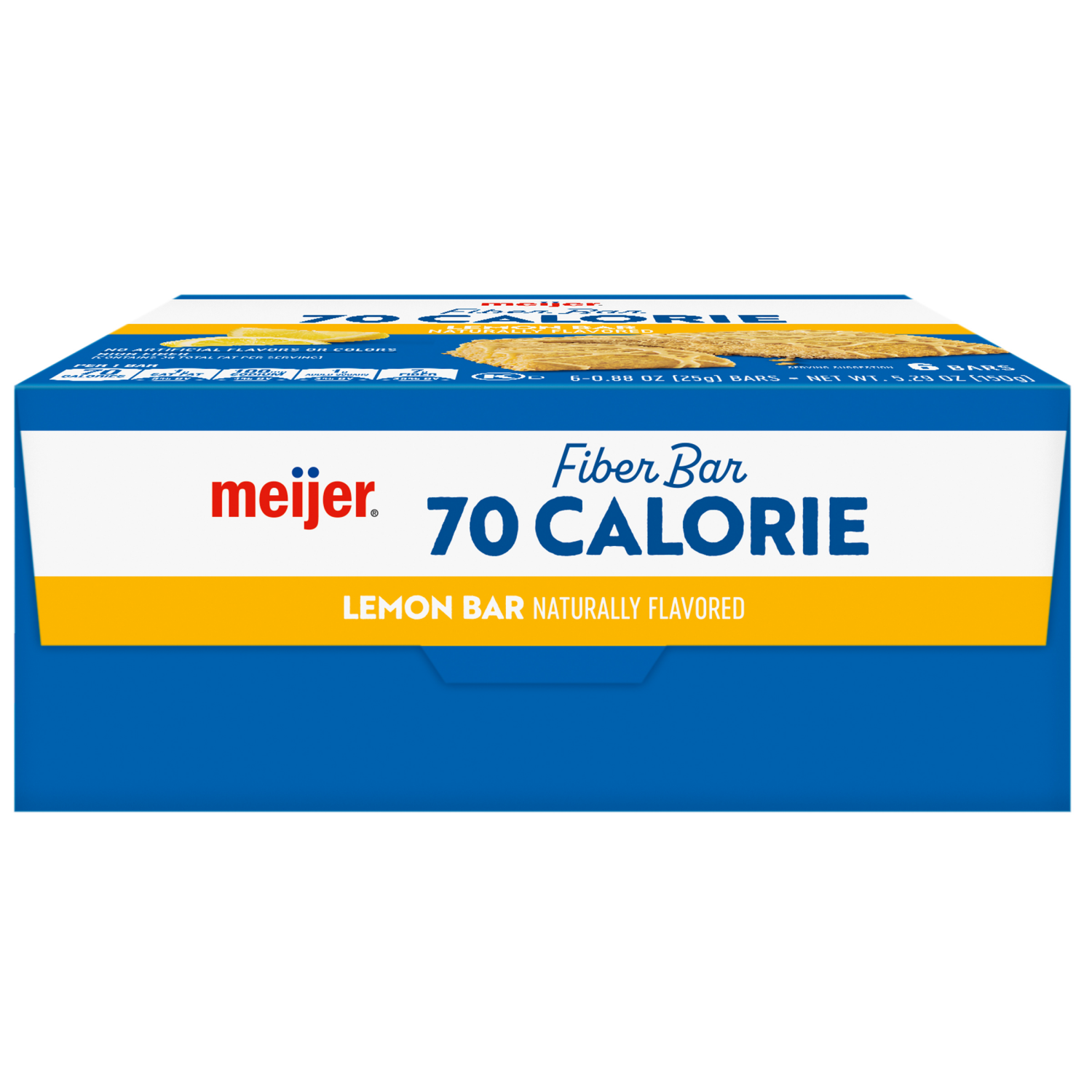 slide 3 of 8, Meijer 90 Calorie Fiber Lemon Bar, 6 ct; 0.88 oz