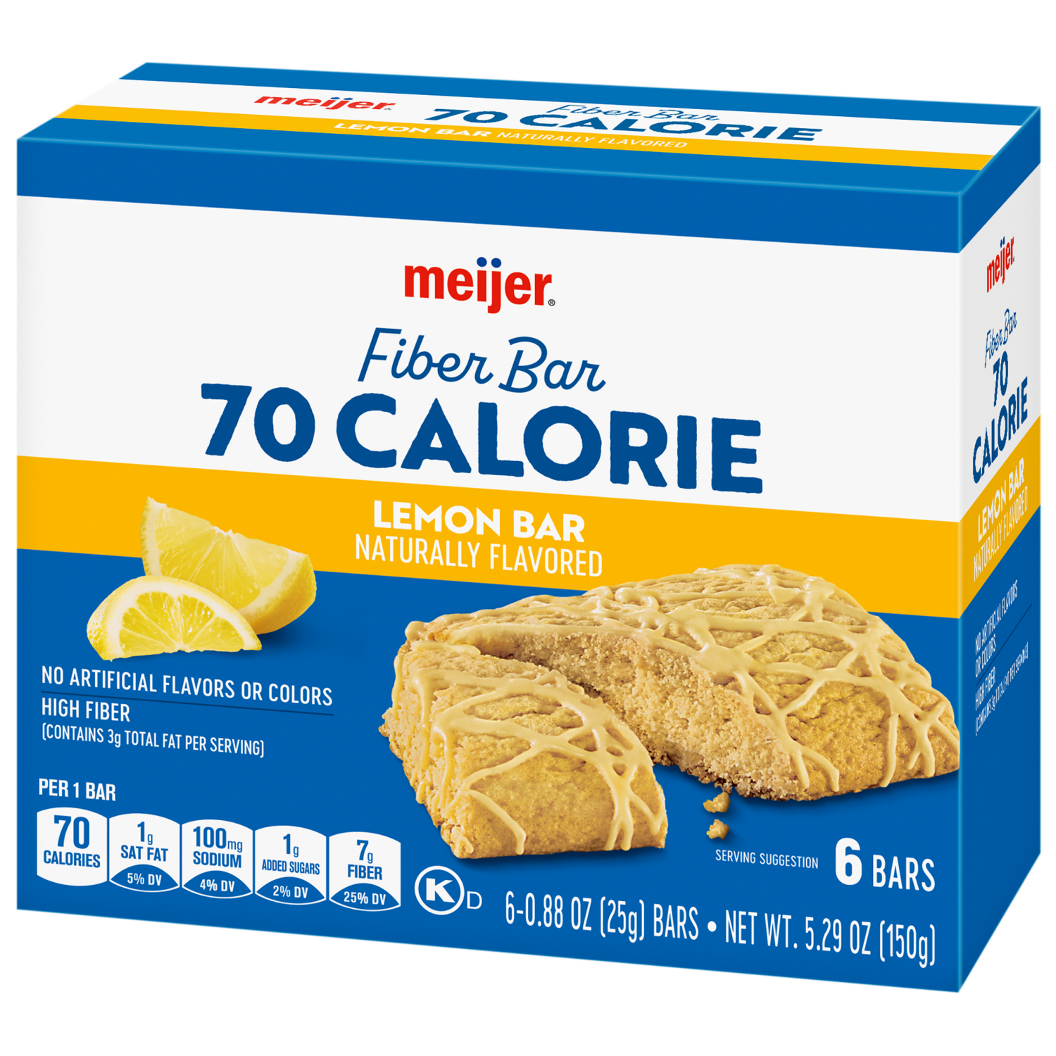 slide 7 of 8, Meijer 90 Calorie Fiber Lemon Bar, 6 ct; 0.88 oz
