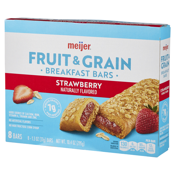 slide 14 of 29, Meijer Fruit & Grain Strawberry Breakfast Bar, 8 ct, 1.3 oz