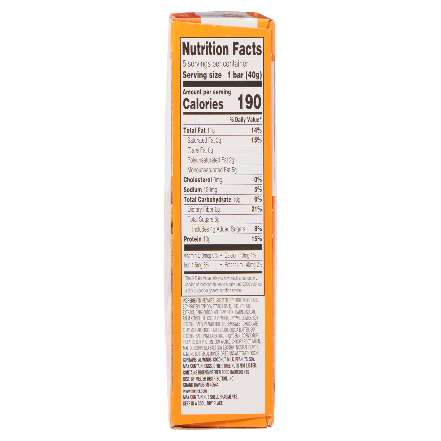 slide 2 of 3, Meijer Chewy Dark Chocolate & Peanut Butter Protein Bars, 5 ct; 7 oz