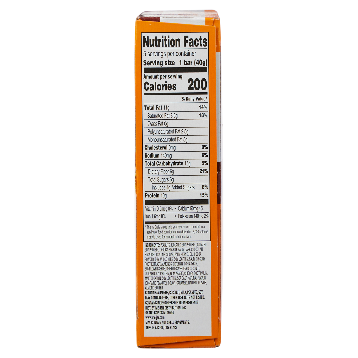 slide 3 of 5, Meijer Peanut Almond Dark Chocolate Granola Bars, 5 ct, 7 oz