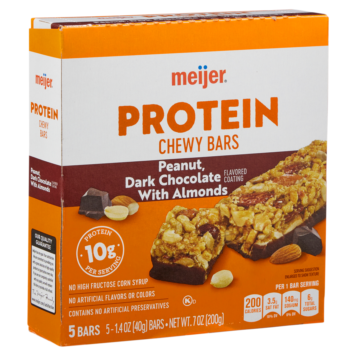 slide 4 of 5, Meijer Peanut Almond Dark Chocolate Granola Bars, 5 ct, 7 oz