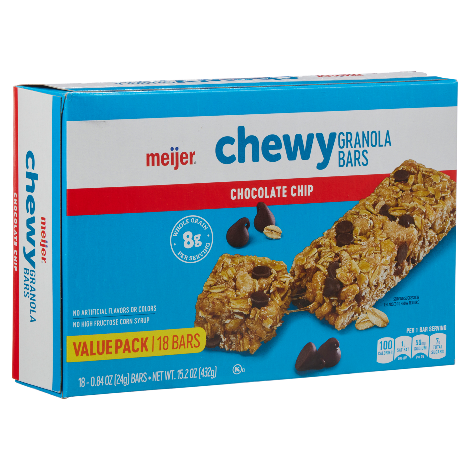 slide 4 of 5, Meijer Chewy Chocolate Chip Granola Bars, 18 ct