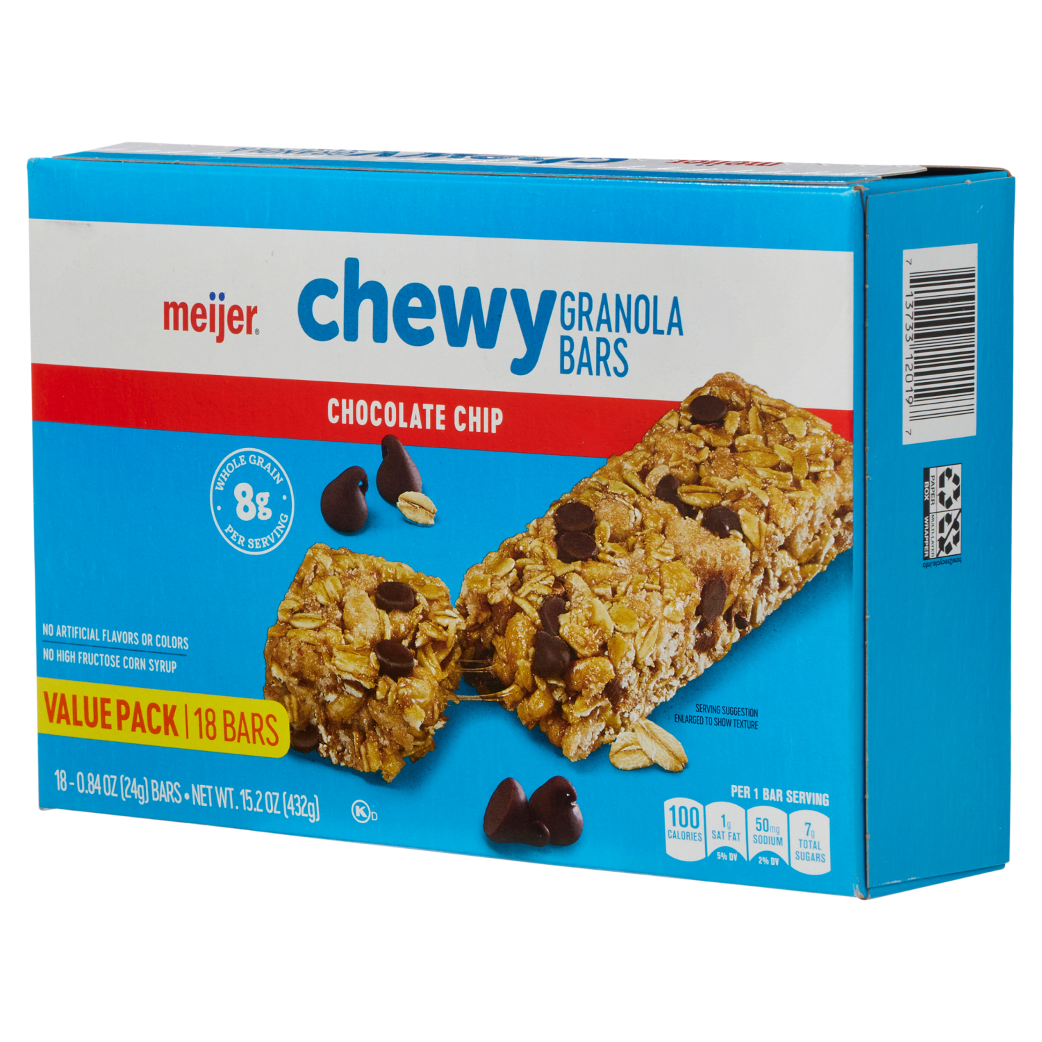 slide 7 of 8, Meijer Chewy Chocolate Chip Granola Bars, 18 ct