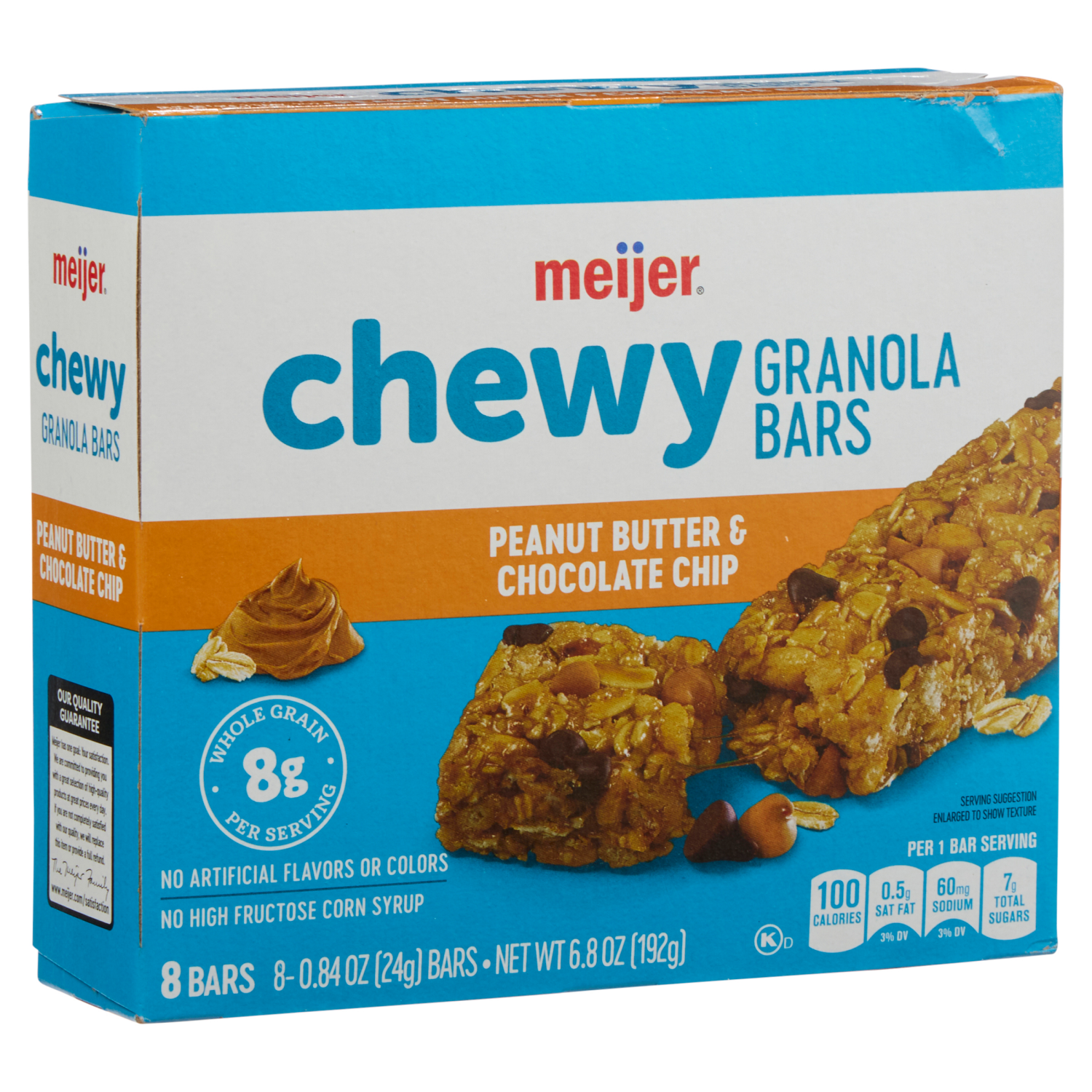 slide 6 of 8, Meijer Chewy Peanut Butter & Chocolate Chip Granola Bars, 8 Count, 8 ct