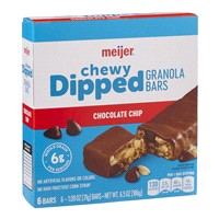 slide 28 of 29, Meijer Dipped Chewy Chocolate Chip Bar, 6.56 oz, 6 ct