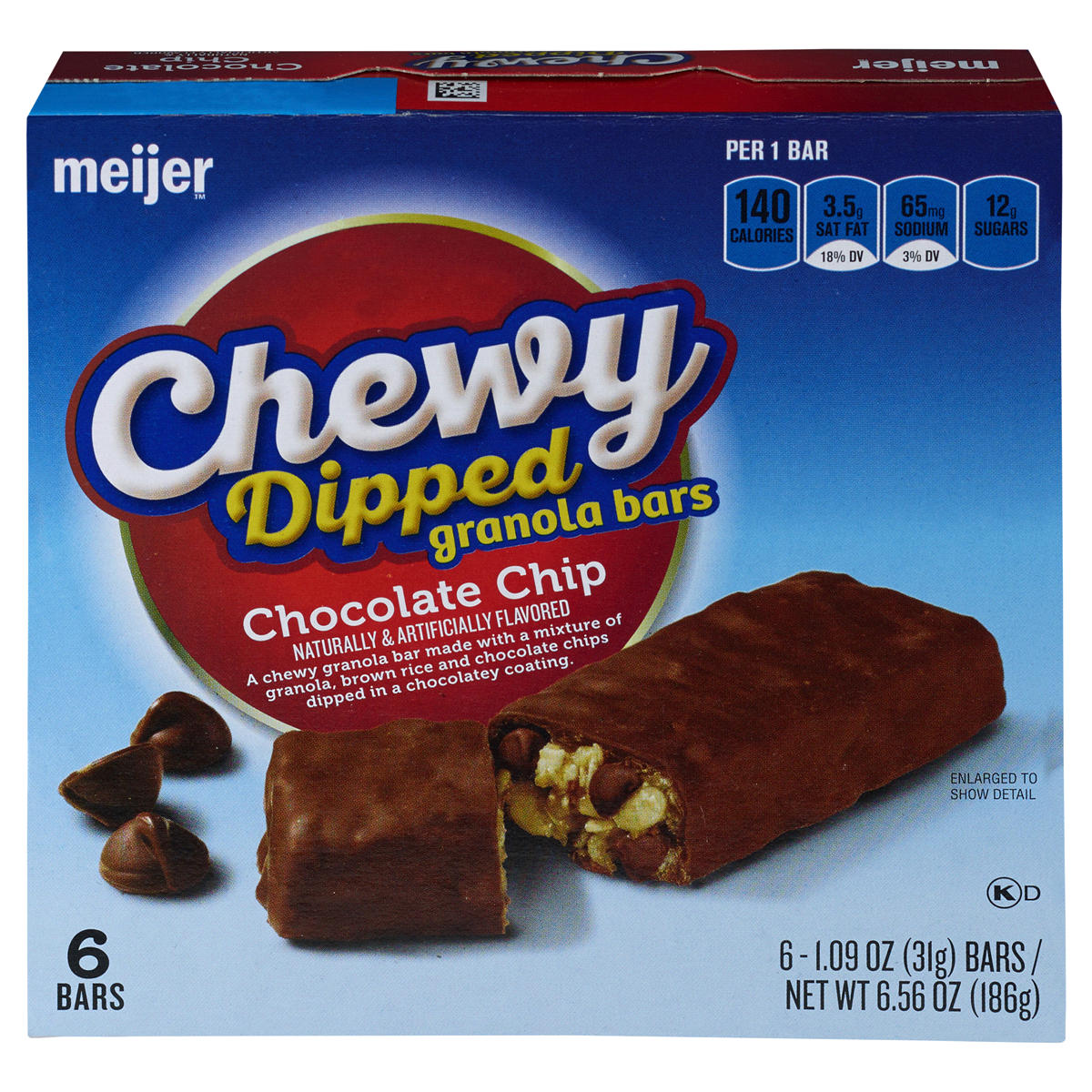 slide 6 of 6, Meijer Dipped Chewy Chocolate Chip Bar, 6.5 oz
