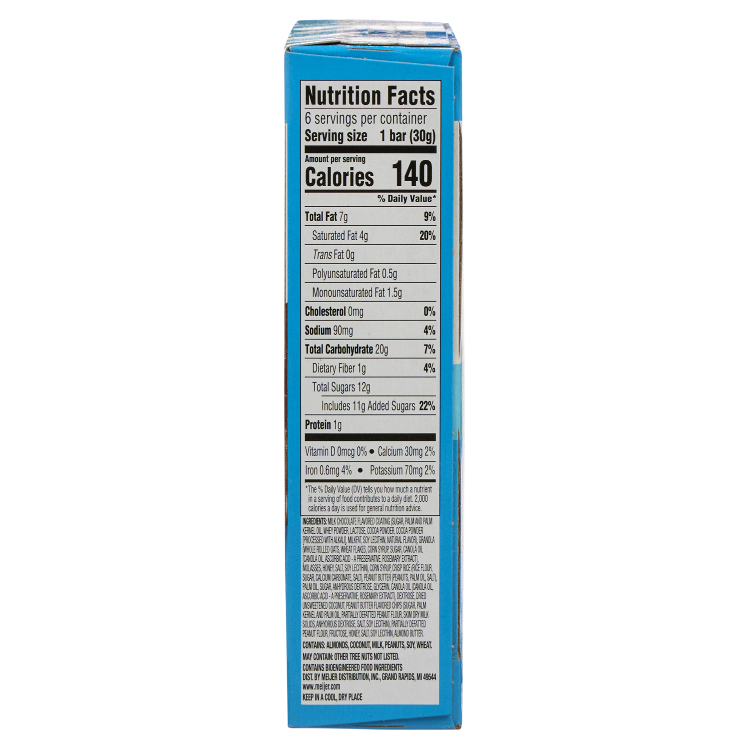 slide 3 of 5, Meijer Dipped Chewy Peanut Butter Granola Bars, 6.34 oz, 6 ct