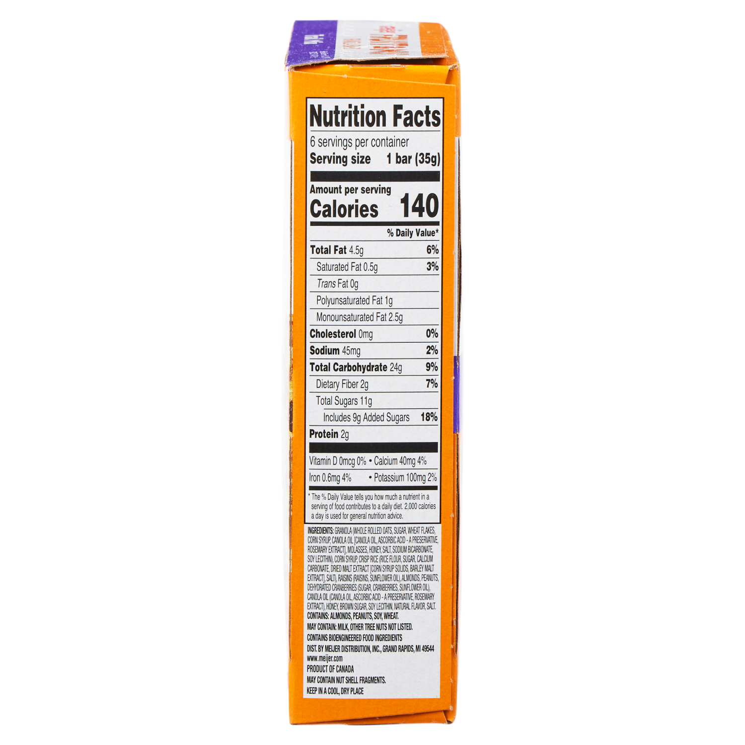 slide 3 of 5, Meijer Trail Mix Fruit & Nut Granola Bar, 6 ct; 7.4 oz