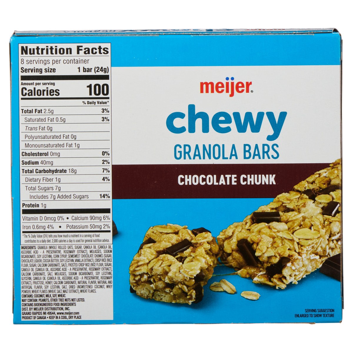 slide 20 of 29, Meijer Chewy Chocolate Chunk Granola Bars, 8 ct