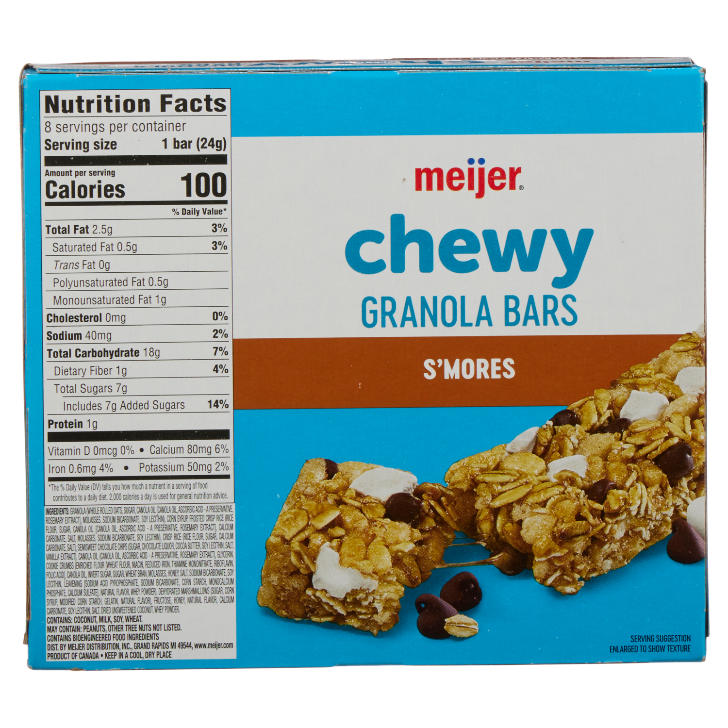 slide 2 of 8, Meijer Chewy Granola Bar, S'mores, 6.72 oz