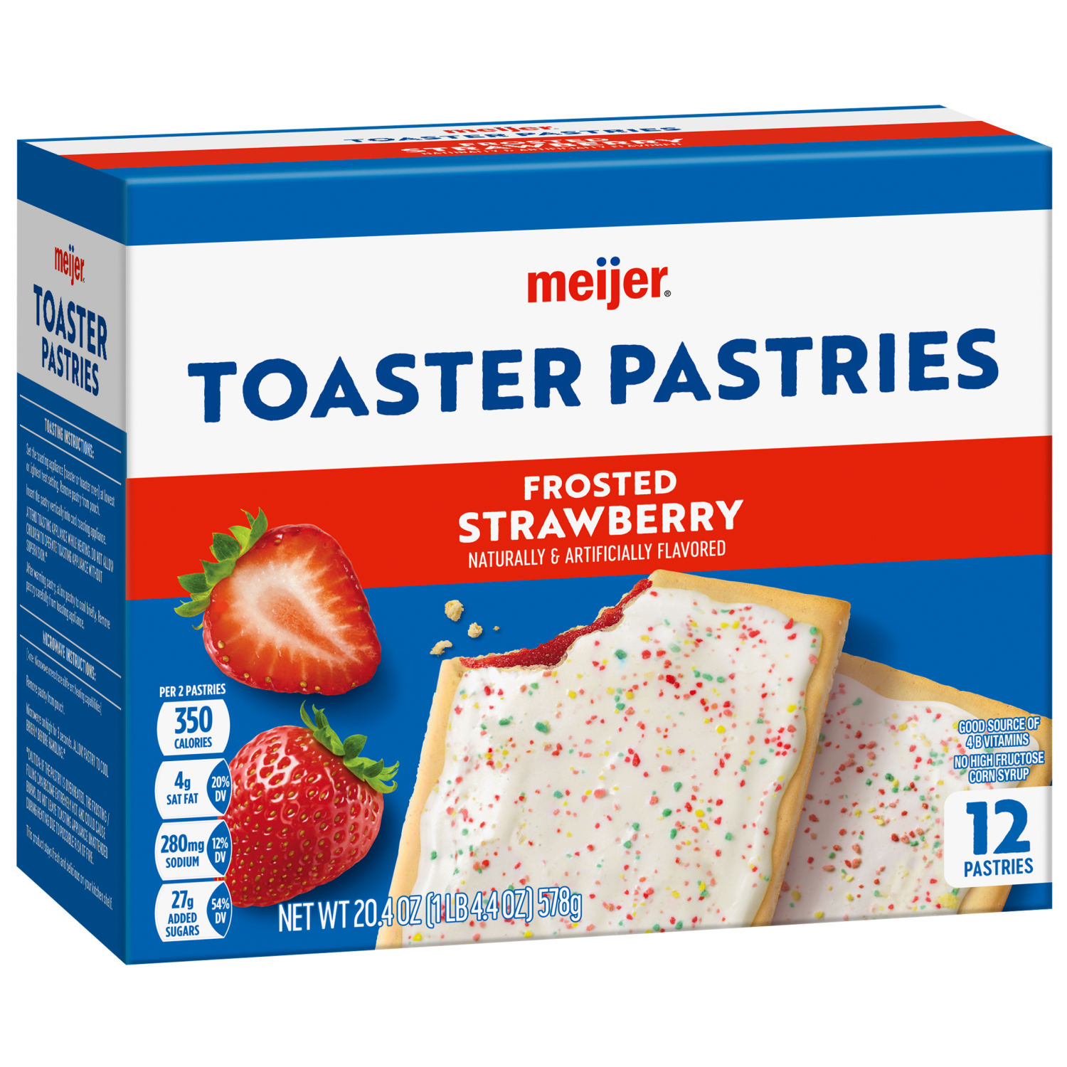 slide 4 of 5, Meijer Strawberry Frosted Toaster Treats, 12 ct