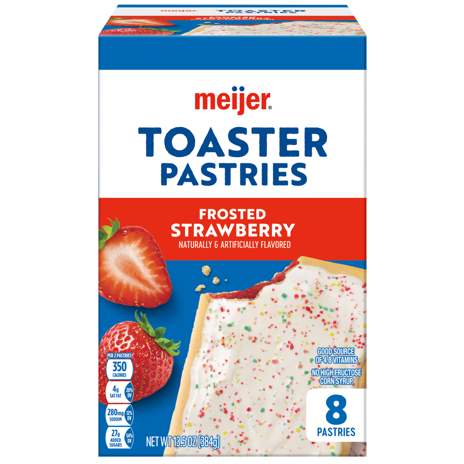 slide 1 of 5, Meijer Frosted Strawberry Pastry Treat, 14.27 oz