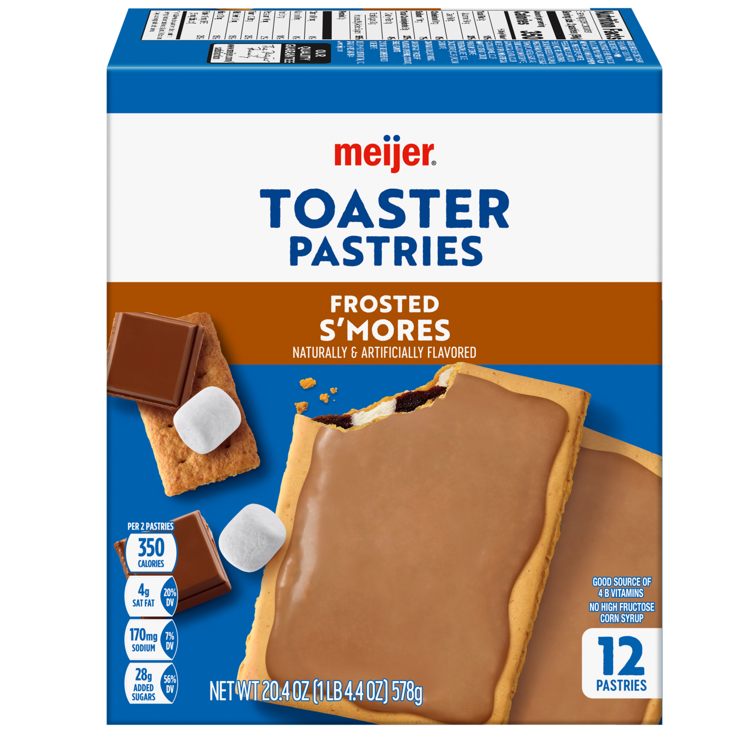 slide 2 of 8, Meijer Smores Frosted Toaster Treats, 12 ct