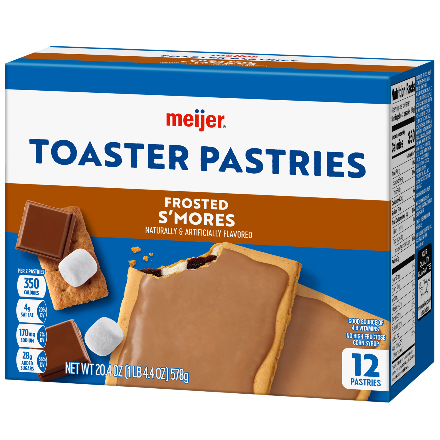 slide 7 of 8, Meijer Smores Frosted Toaster Treats, 12 ct