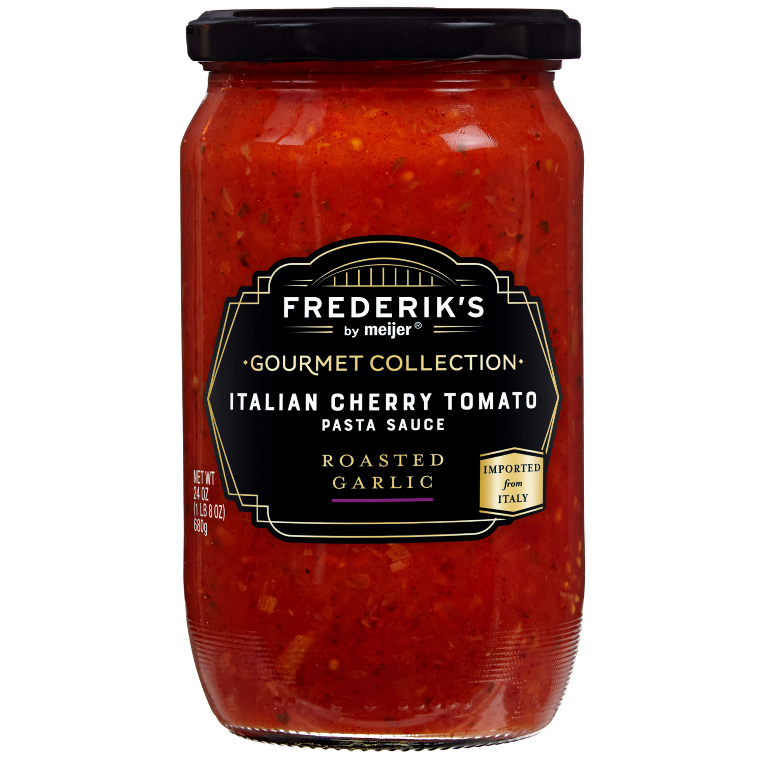 slide 1 of 3, FREDERIKS BY MEIJER Elevated PremiumWhole cherry tomatoes & roasted garlic 24 oz, 24 oz