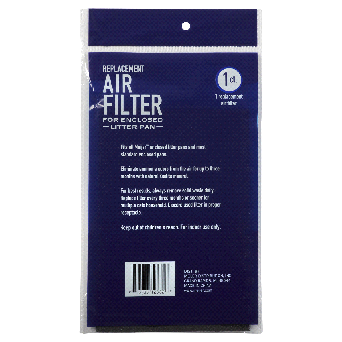 slide 2 of 2, Meijer Replacement Air Filter for Enclosed Litter Pan, 1 ct