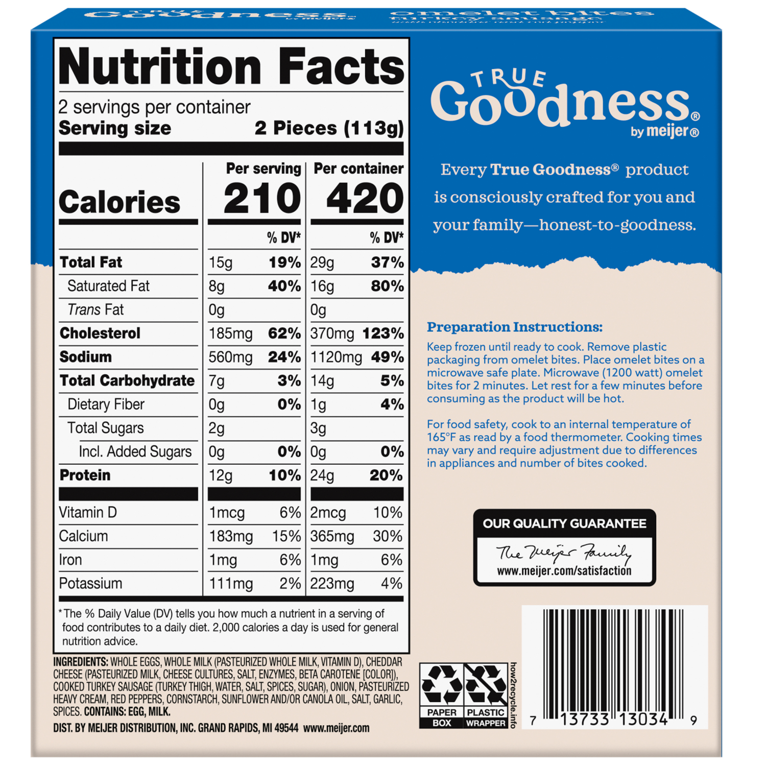 slide 2 of 7, True Goodness by Meijer Frozen Turkey Sausage Omelet Bites, 8 oz
