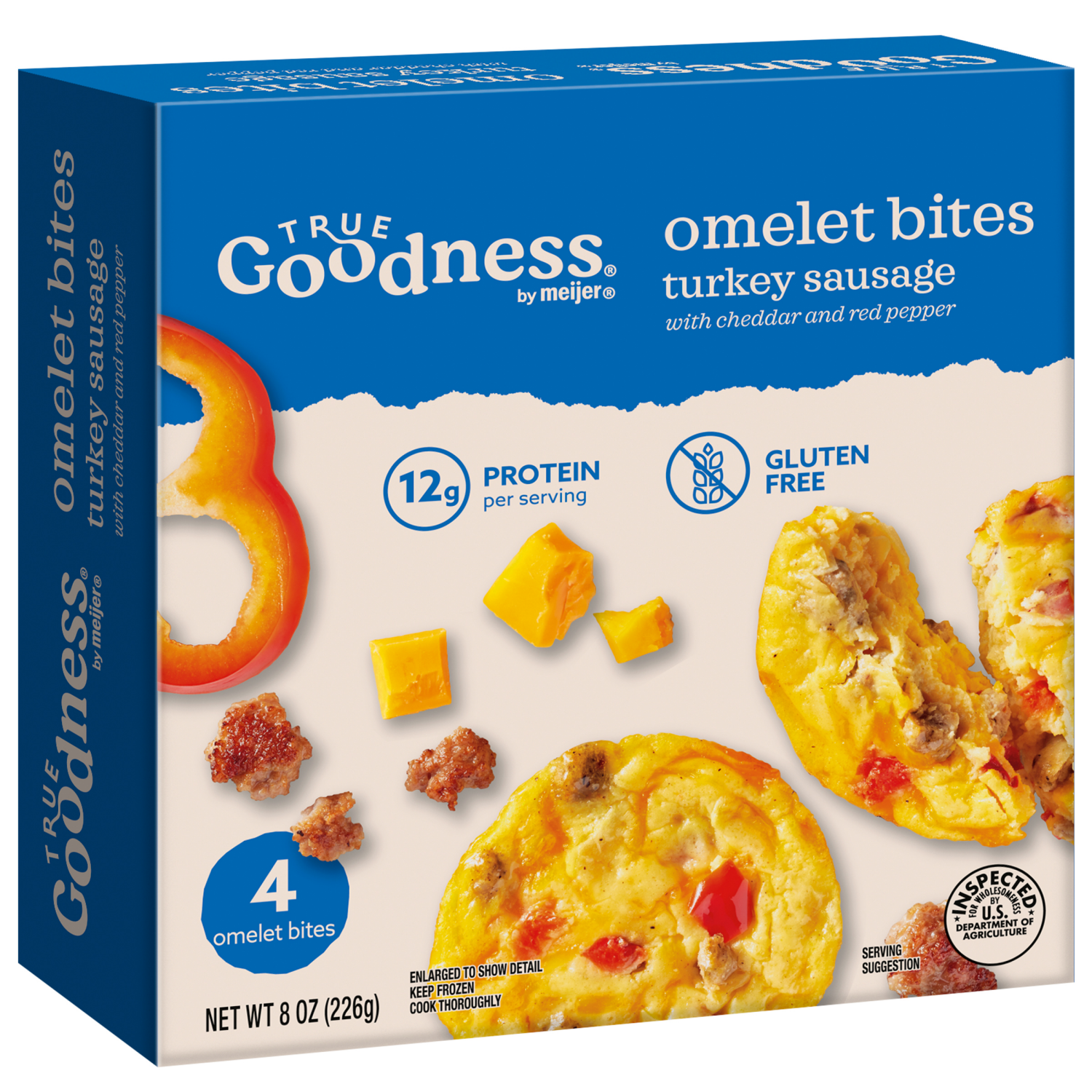 slide 5 of 7, True Goodness by Meijer Frozen Turkey Sausage Omelet Bites, 8 oz