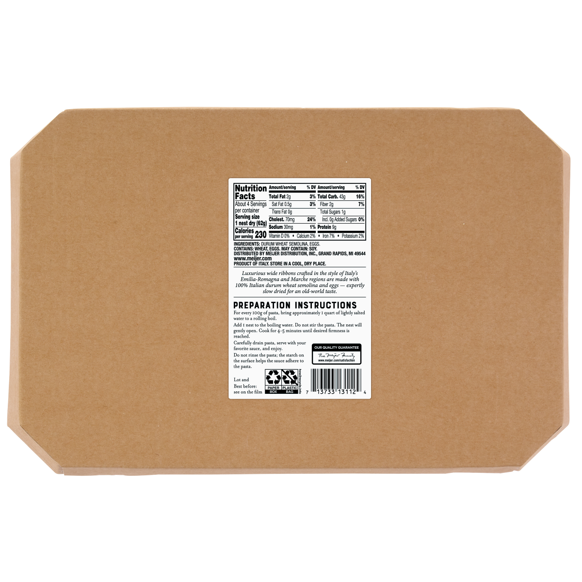 slide 2 of 2, Efrederiks By Meijer Egg Nested Pappardelle, 8.8 oz