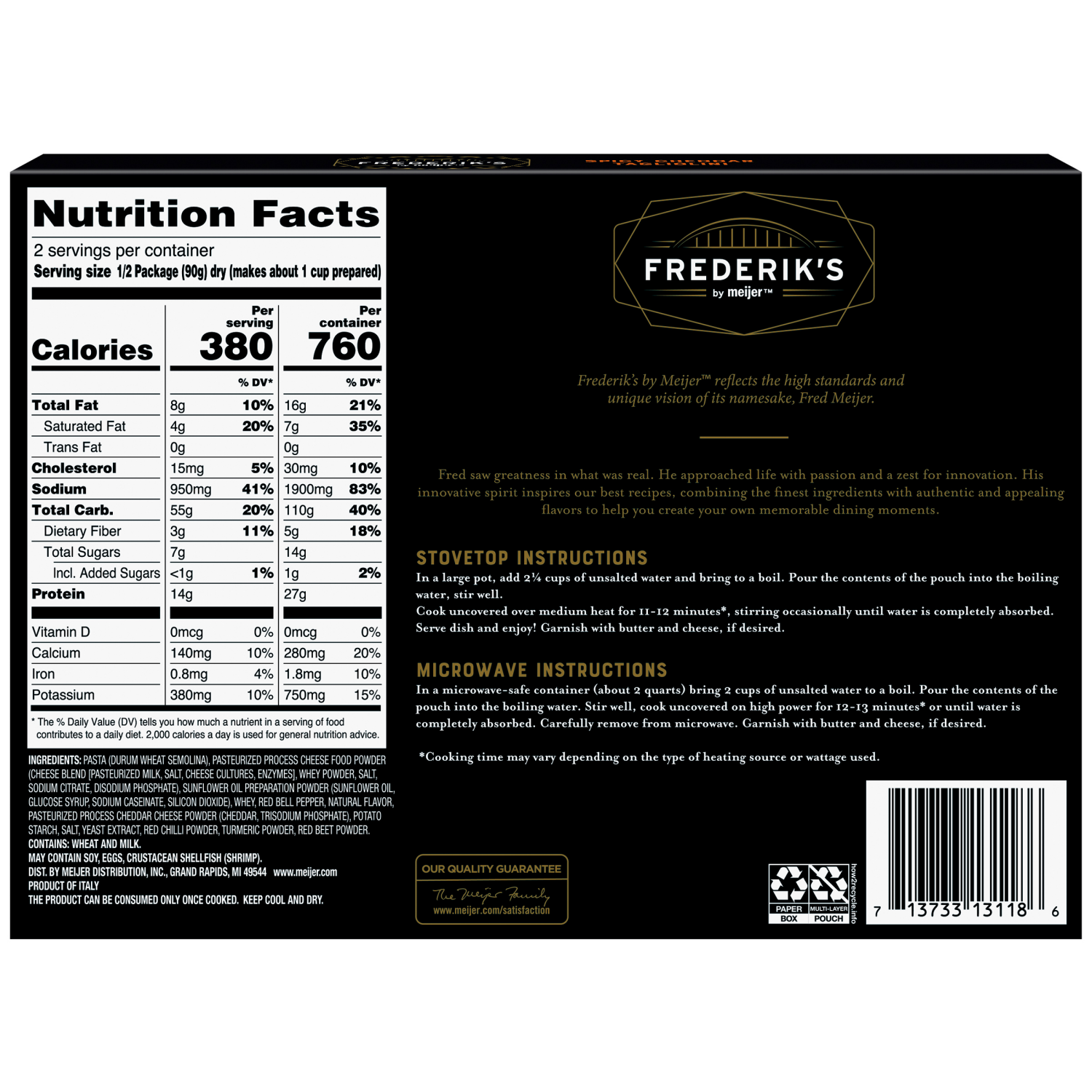 slide 2 of 8, FREDERIKS BY MEIJER Frederik's By Meijer Tagliatelle Spicy Cheddar 6.3 oz, 6.3 oz