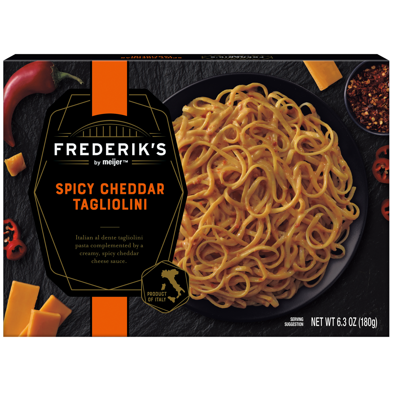 slide 1 of 8, FREDERIKS BY MEIJER Frederik's By Meijer Tagliatelle Spicy Cheddar 6.3 oz, 6.3 oz