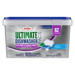 Meijer Ultimate Dishwasher Detergent Pacs, Fresh Scent, 62 ct