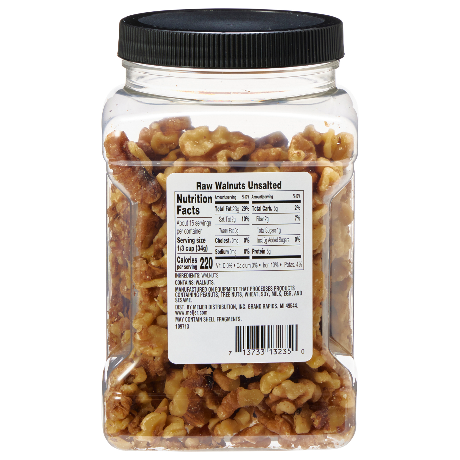 slide 2 of 4, Meijer Walnuts Raw Halves & Pieces Pet 1, 17.5 oz