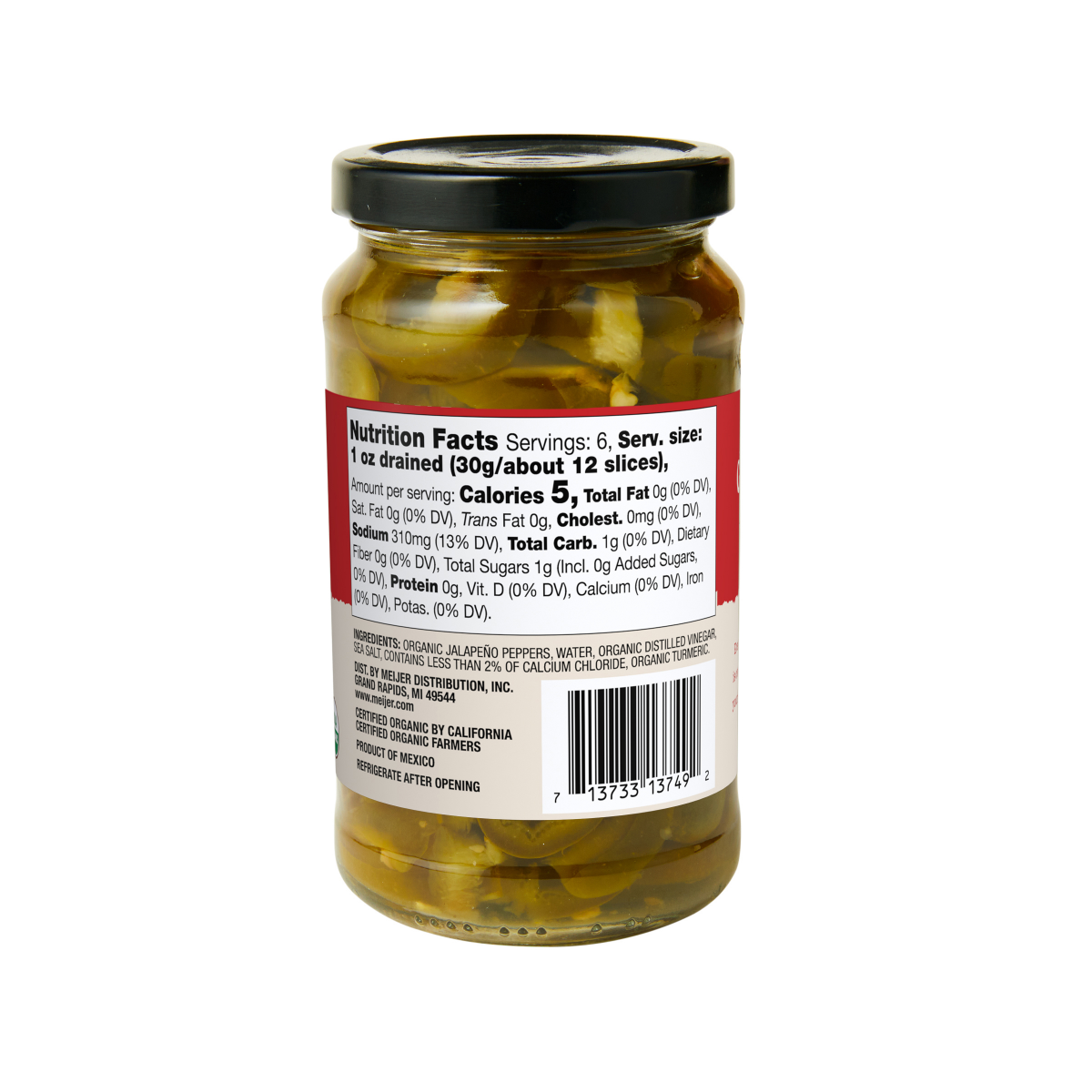 slide 2 of 2, True Goodness Organic Hot Sliced Jalapenos - 12 oz, 12 oz