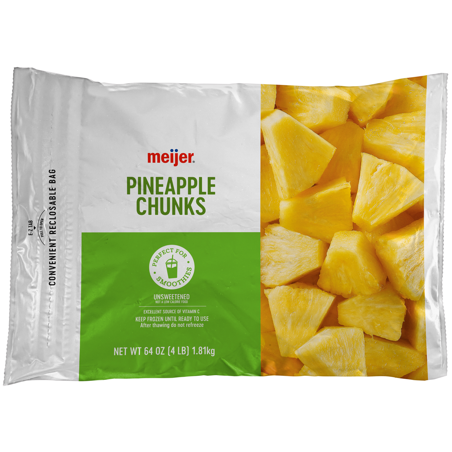 slide 1 of 2, Meijer Frozen Pineapple Chunks, 64 oz