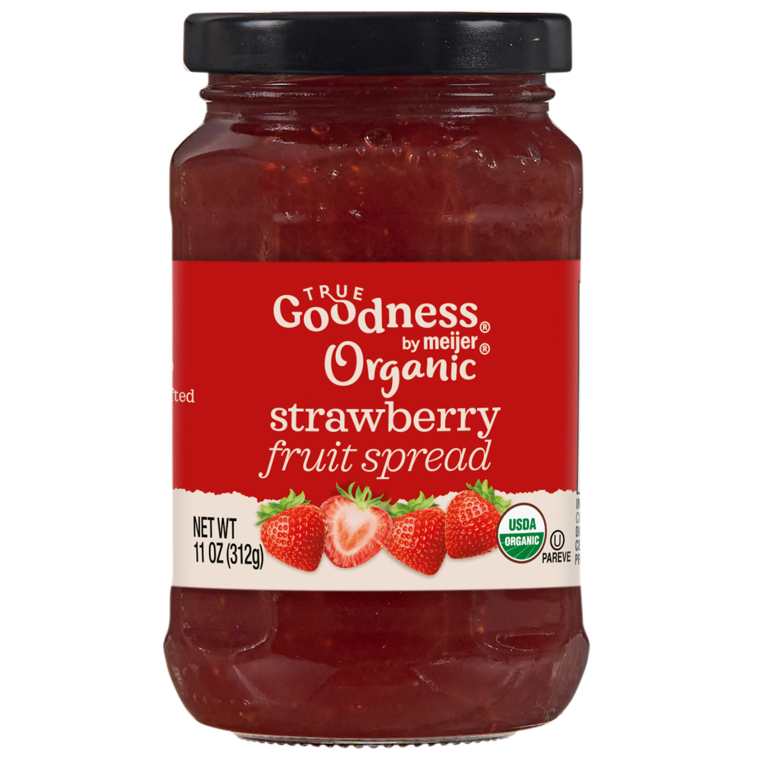 slide 1 of 5, True Goodness Organic Strawberry Fruit Spread, 11 oz
