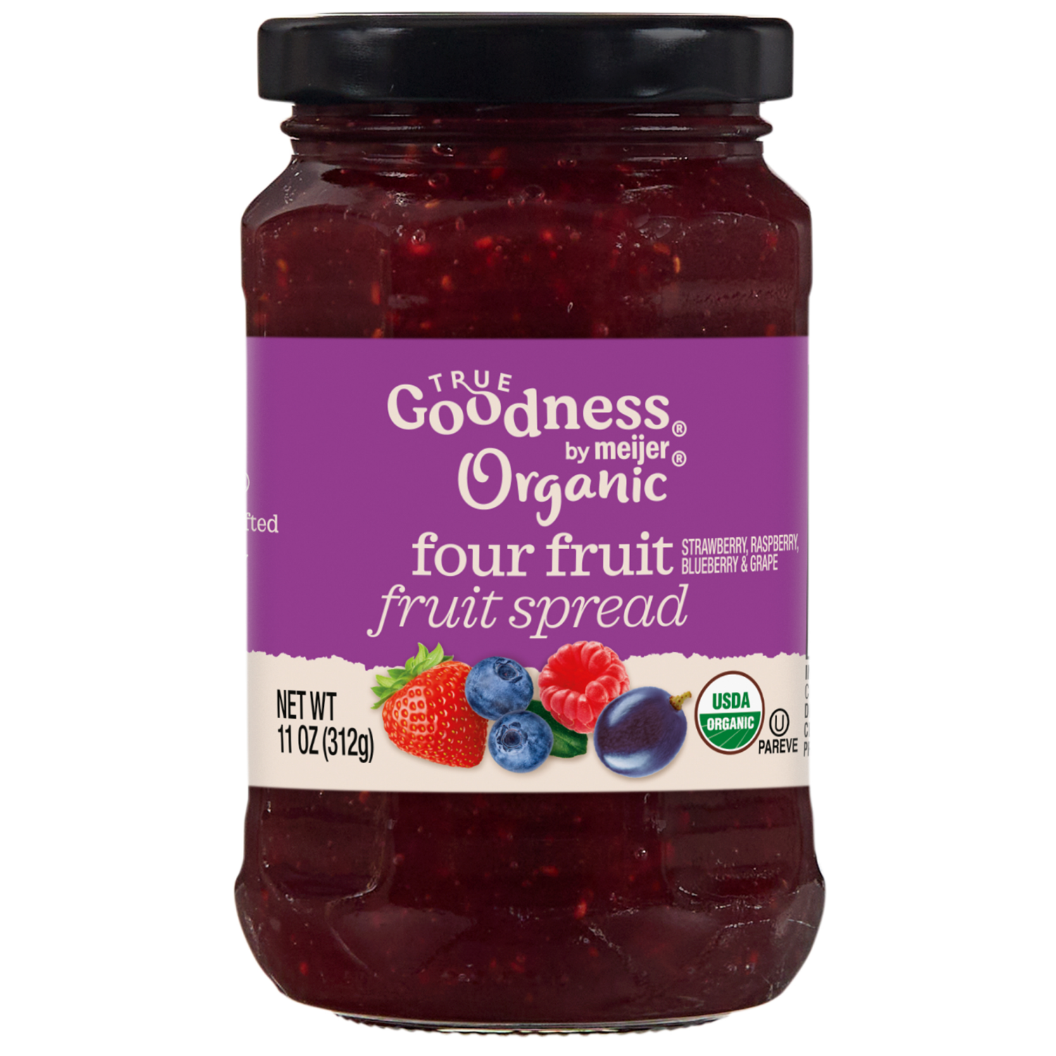 slide 1 of 4, True Goodness Organic Four Fruit Spreads, 11 oz