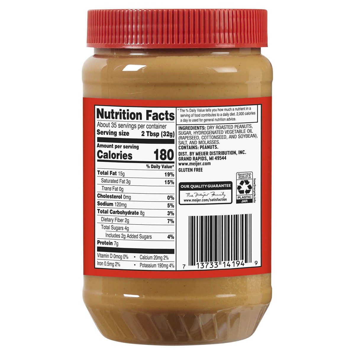 slide 2 of 2, Meijer Creamy Peanut Butter, 40 oz