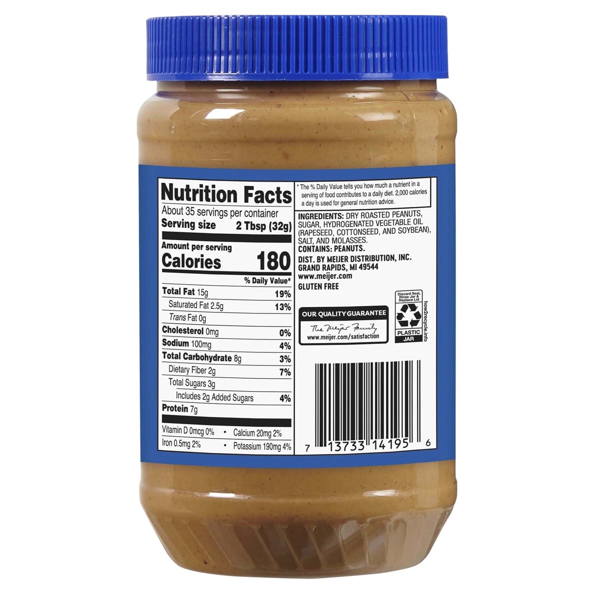 slide 2 of 2, Meijer Crunchy Peanut Butter - 40 oz, 40 oz