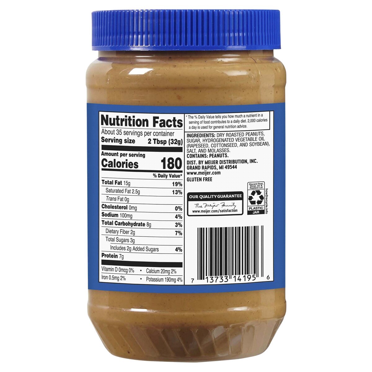 slide 2 of 2, Meijer Crunchy Peanut Butter - 40 oz, 40 oz