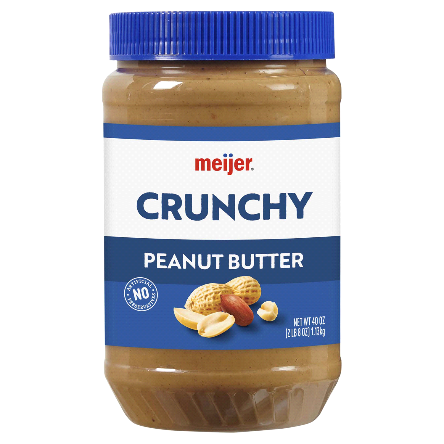 slide 1 of 2, Meijer Crunchy Peanut Butter - 40 oz, 40 oz